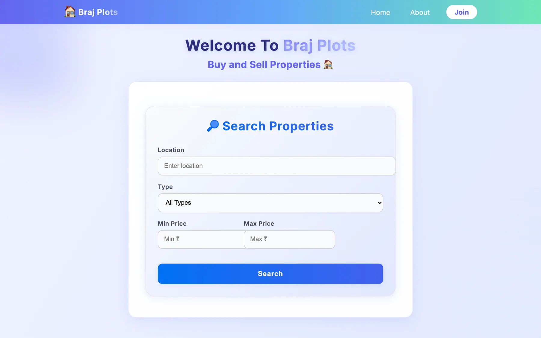 The Braj Estate home page: property listings for the Braj region.